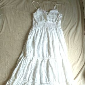 Long white spaghetti strap dress